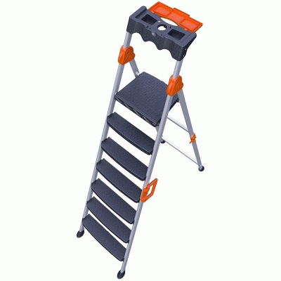 კიბე MENSA PLUS 6PLUS1 METAL STEP LADDER