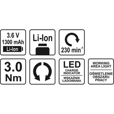 ხრახნდამჭერი აკუმულატორით YATO YT82760 (3.6 V)