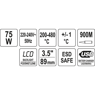 სარჩილავი აპარატი YATO YT82456 (75 W)