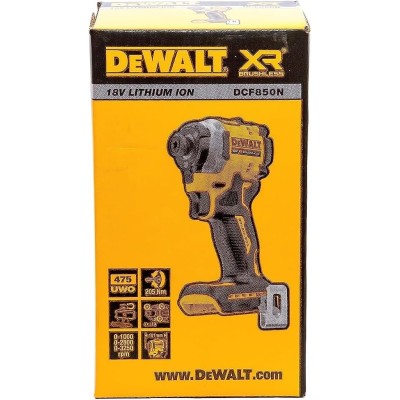 DEWALT DCF850N-XJ  დარტყმითი ელ; სახრახნისი 18 ვ