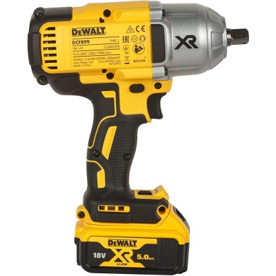 DEWALT DCF899P2-QW 18V,13მმ XR Li-ion უსადენო მაღალი ბრუნვის დარტყმის და 2x5.0Ah ბატარეებით მოყვება