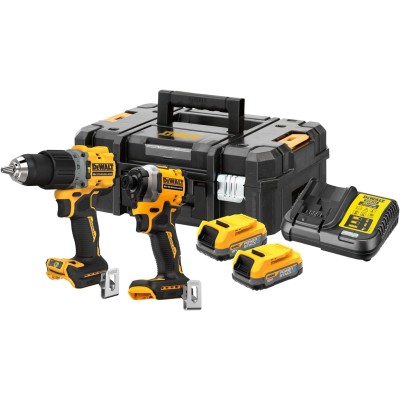 Dewalt DCK2050E2T 18 V ბატარეის კომბინირებული პაკეტი (1 DCD805 Impact Driver, 1 x DCF850 1/4" Impact Driver, 2 x Powerstack DCBP034 18 V/1.7 Ah, 1 x DCB115 სწრაფი დამტენი, T