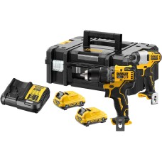 DeWALT DCK2111L2T-QW უსადენო სახრახნისის ნაკრები, 12V/3Ah, შავი/ყვითელი