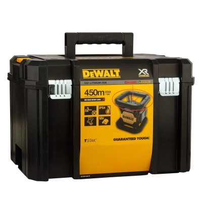 DEWALT DCE074D1R-QW თვითნიველირებადი მბრუნავი ლაზერი წითელი სხივით (7 ცალი ნაკრები)