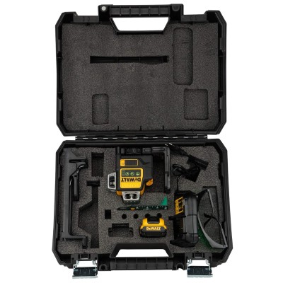  DEWALT DCE089D1G-QW თვითნიველირებადი x3 360° 1080° ჯვარედინი ხაზის ლაზერი 10,8 ვ (მწვანე)