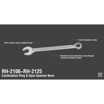 კომბინირებული ქანჩის გასაღებები Ronix RH-2118, 18 მმ