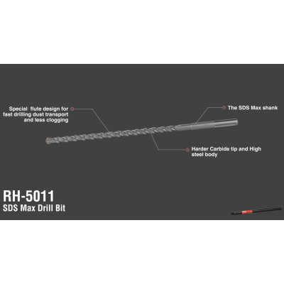 SDS-Max ბურღი Ronix Rh-5011, 18*500 მმ