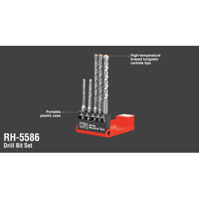 პერფორატორის ბურღების ნაკრები Ronix RH-5586, SDS-PLUS 5ც