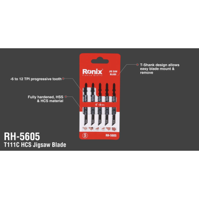 ბეწვა ხერხის პირები Ronix RH-5605, T111С, 5ც