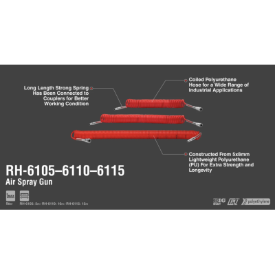 მაღალი წნევის დახვეული შლანგი Ronix RH-6115, 15m