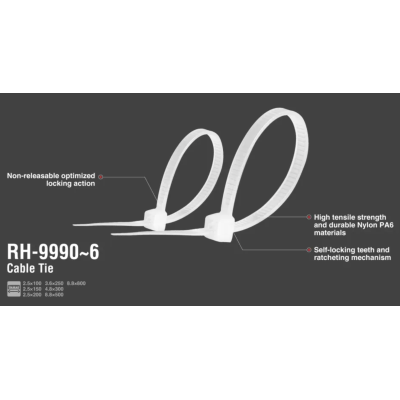 პლასტმასის ხამუთები Ronix RH-9990 2.5×100 მმ 100ც პლასტმასის ხამუთები Ronix RH-9990 2.5×100 მმ 100ც