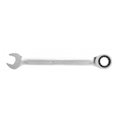 HT1R017 ქანჩგასაღები ორმხრივი ხრუტუნა Combination ratchet spanner, CrV steel, 17 mm, 72T Hoegert