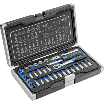 HT1R464 იარაღების ნაკრები Tool set   34 pcs Hoegert