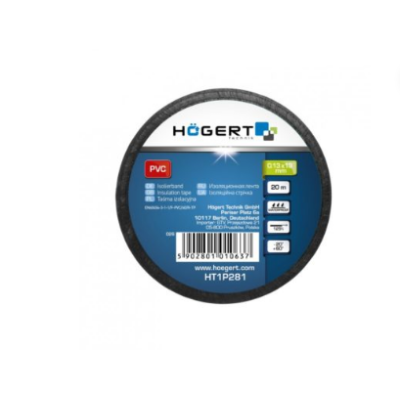 HT1P281 ლენტი საიზოლაციო შავი Insulation tape 0.13 mm x 19 mm x 20 m, black Hoegert