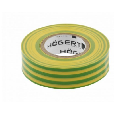 HT1P286 ლენტი საიზოლაციო ბილაინი Insulating tape PVC, yellow-green HÖGERT