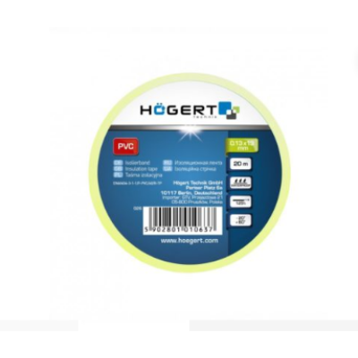 HT1P286 ლენტი საიზოლაციო ბილაინი Insulating tape PVC, yellow-green HÖGERT