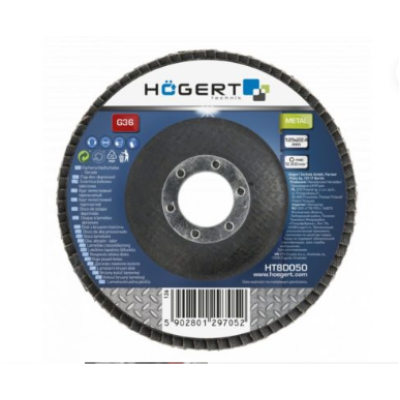 HT8D050 ზუმფარა სახეხი დისკი Flap disc depressed 125x22,4 G 36