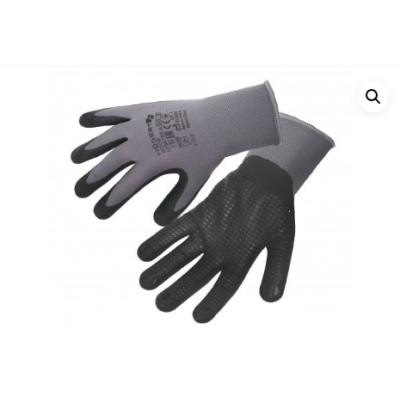 HT5K762-10 დამცავი ხელთათმანი 10 ზომა BODE protective gloves nylon/spandex coated with microfoam nitrile grey/black 10