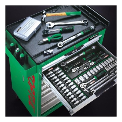 ხელსაწყოების ნაკრები Toptul GCAJ227E  Greenურიკა 7 თაროიანი ინსტრუმენტებით, 227ნაჭრ