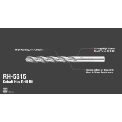 მეტალის ბურღი 5% კობალტი HSS Ronix RH-5515, 6.5 მმ