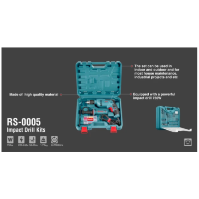 დარტყმითი ბურღის ნაკრები Ronix RS-0005 51ც 750w 13მ