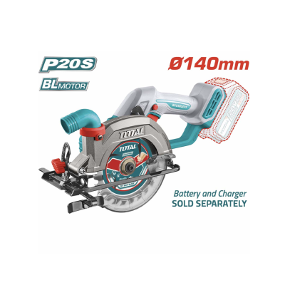 აკუმულატორული ცირკულარული ხერხი TOTAL TSLI1402 (20 V, 140 MM)