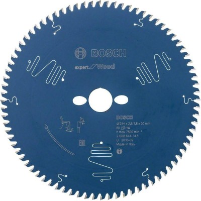 BOSCH 2608644343 წრიული ხერხის დანა Expert for Wood, 254 x 30 x 2.6/1.8 მმ, 80T