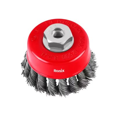 ჯამისებრი ხვეული მავთულის ჯაგრისი RONIX RH-9942, 75 მმ