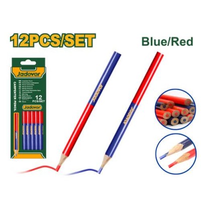 JADEVER სადურგლო ფანქარი 12Pcs/Set (ლურჯი/წითელი) JDMQ2512