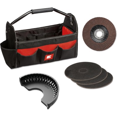 EINHELL კუთხსახეხი 850ვტ, 125მმ+ჩანთა+დამატებითი დამცველი და აქსესუარები TC-AG 125/850 Kit