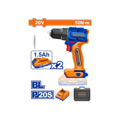 უნახშირო უსადენო ბურღი (ხრახნდამჭერი) 1.5ahX20V (WCDP552) WADFOW