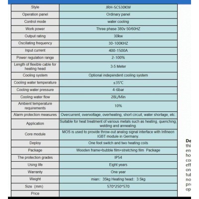 ელექტრო მეტალის გასაცხელებელი აპარატი 30KW-380V 400-1500A