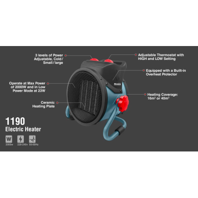 ელექტრო გამათბობელი Ronix-1190, 2000w RONIX 1190