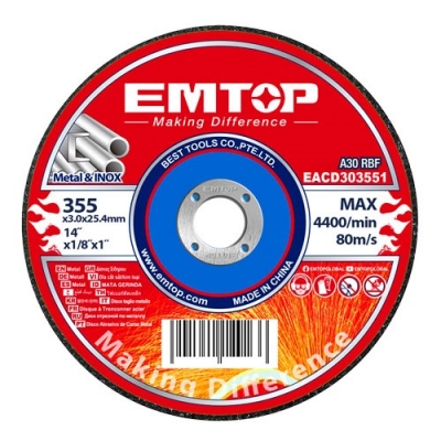 EMTOP აბრაზიული მეტალის საჭრელი დისკი 355x3x25.4მმ EACD303551