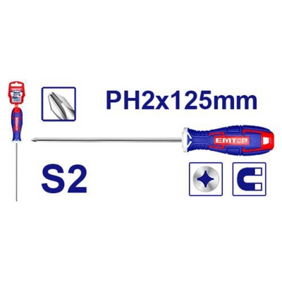 EMTOP სახრახნისი S2 PH2, 125მმ ESDRPH2502