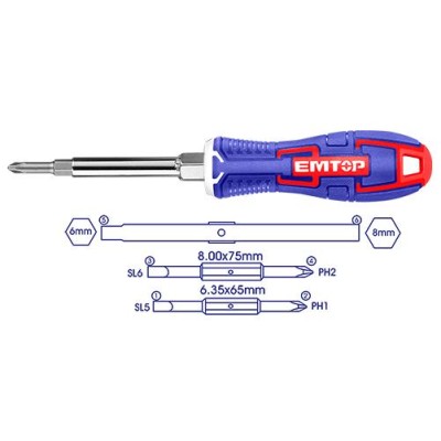 EMTOP სახრახნისი 6 IN 1 ESDRH0602