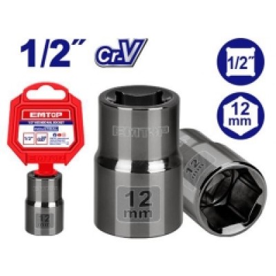 1/2" ექვსკუთხა თავაკი 12მმ Emtop-ESCT12121