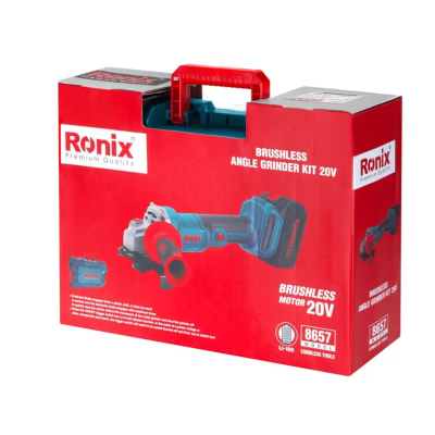 უსადენო უნახშირო კუთხსახეხი (ბარგალკა) Ronix-8657 20V 125მმ