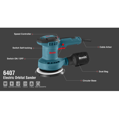 ელექტრო სახეხი ხელსაწყო Ronix-6407 450w, 150mm ელექტრო სახეხი ხელსაწყო Ronix-6407 450w, 150mm