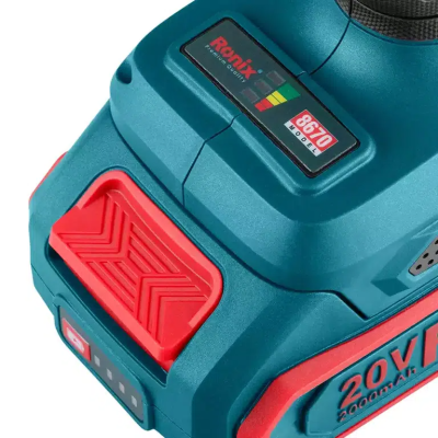 უსადენო უნახშირო ბურღი-სახრახნისი Ronix-8670 20V 60 nm უსადენო უნახშირო ბურღი-სახრახნისი Ronix-8670 20V 60 nm