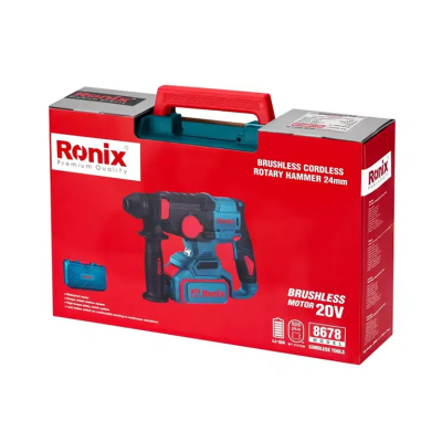 უსადენო უნახშირო პერფორატორი Ronix-8678 20V 2.5J RONIX 8678 უსადენო უნახშირო პერფორატორი Ronix-8678 20V 2.5J RONIX 8678