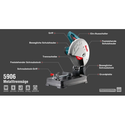 მეტალის საჭრელი ხერხი Ronix-5906 2600w 355mm მეტალის საჭრელი ხერხი Ronix-5906 2600w 355mm