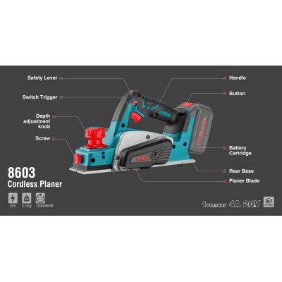 უსადენო შალაშინი Ronix-8603c 20v ელემენტის გარეშე