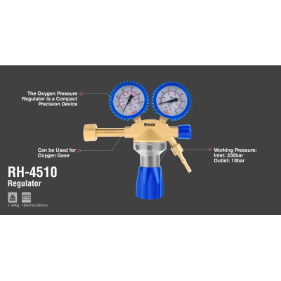 ჟანგბადის წნევის რეგულატორი RONIX RH-4510 ჟანგბადის წნევის რეგულატორი RONIX RH-4510