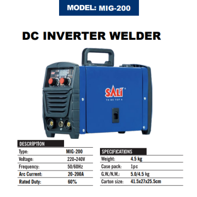 შედუღების აპარატი MIG-200 W031200A SALI შედუღების აპარატი MIG-200 W031200A SALI