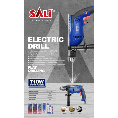 ელექტრო დრელი 13MM-710W P212113A 2113A SALI ელექტრო დრელი 13MM-710W P212113A 2113A SALI