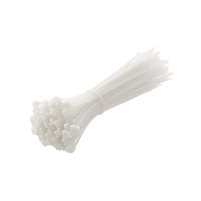 HT2C727 პლასტმასის ხამუთი თეთრი 4.8 x 200 mm, 100 pcs, White
