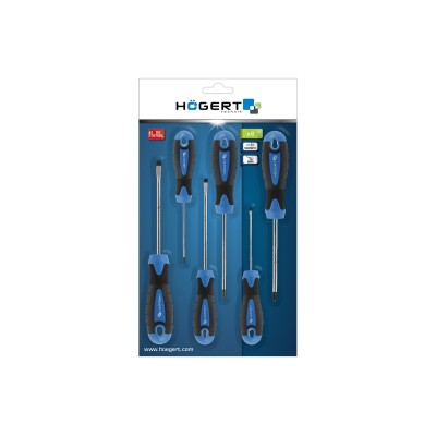 HT1S095 სახრახნისების ნაკრები 6 ცალი Screwdriver set 6 pcs, steel S2 HÖGERT (6/36)