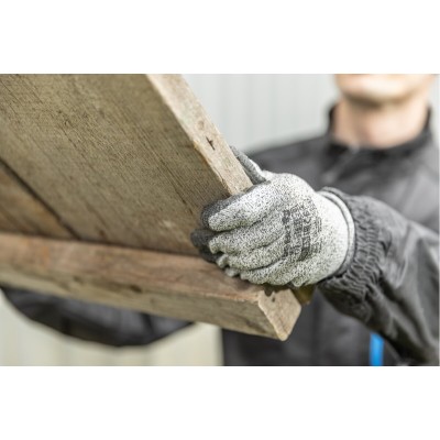 HT5K763-10 ხელთათმანი FUHSE Pu-coated anti-cut protective gloves HPPE grey/black 10