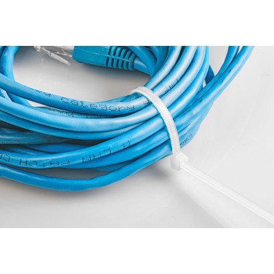 HT2C727 პლასტმასის ხამუთი თეთრი 4.8 x 200 mm, 100 pcs, White HT2C727 პლასტმასის ხამუთი თეთრი 4.8 x 200 mm, 100 pcs, White